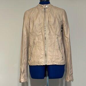 Express Tan/Khaki/Cream Faux Leather Jacket